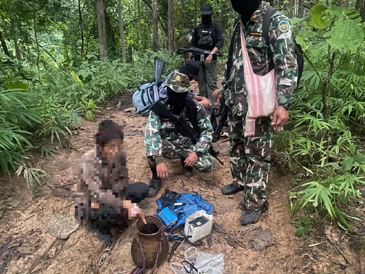 คาหนังคาเขา! อุทยานสาละวินรวบ 2 หนุ่ม ลอบช็อตปลา ยึดของกลางแน่น