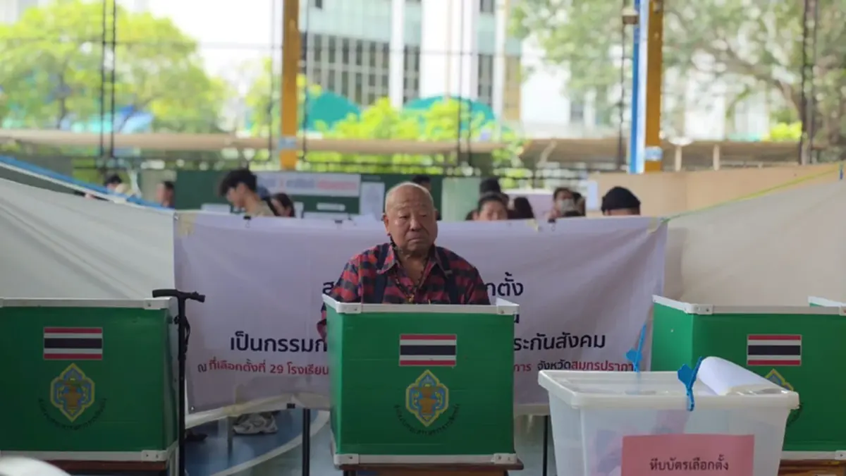 "พนัส"นั่งรถเข็นมาเลือกตั้งบอร์ดประกันสังคม ลั่น แพ้ชนะไม่ว่า