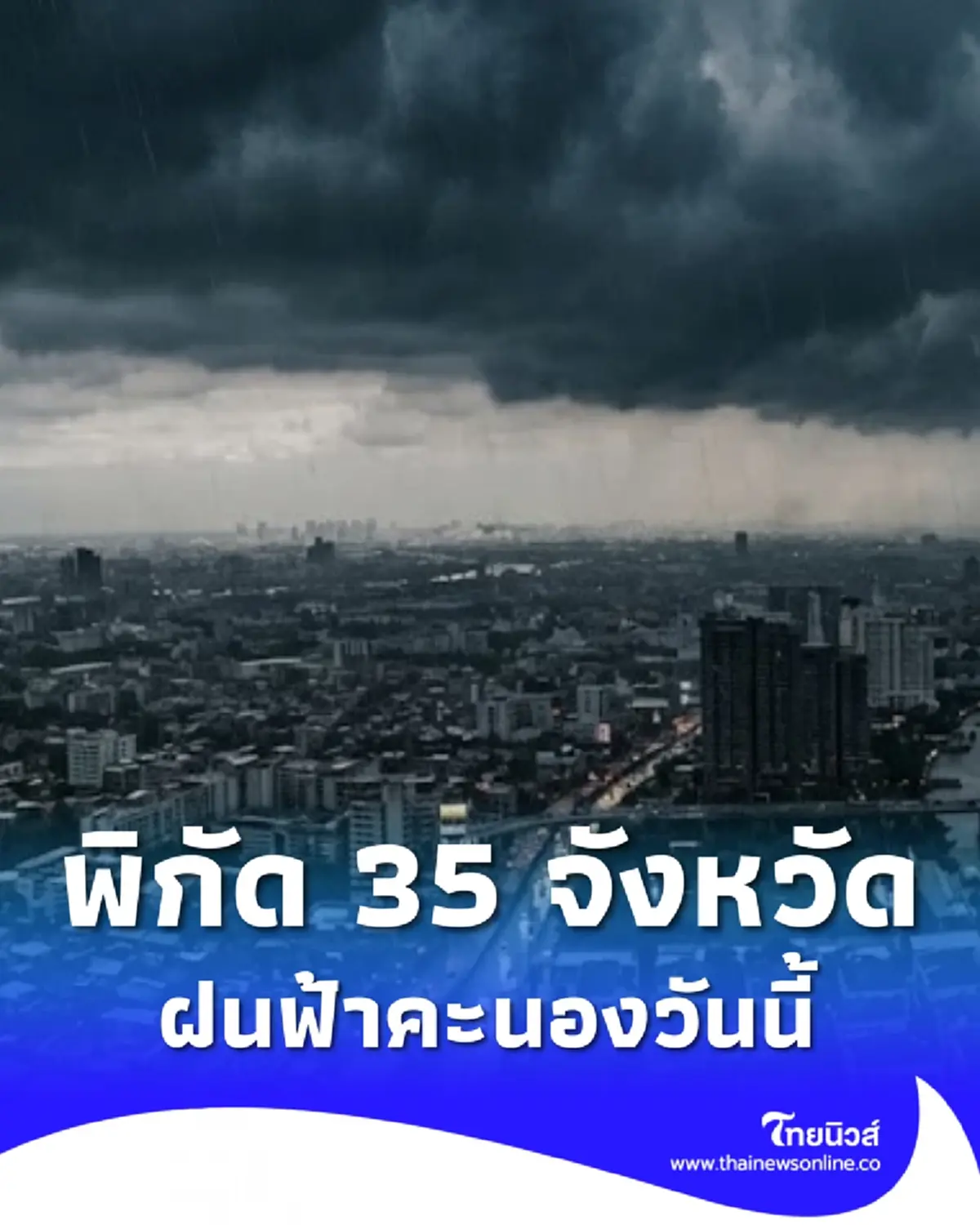 35 จังหวัด เจอฝนฟ้าคะนอง ลมกระโชกแรง เสี่ยงน้ำท่วมฉับพลัน