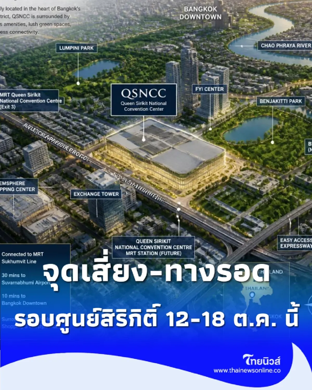 เลี่ยงได้เลี่ยง รอบศูนย์สิริกิติ์ 7 วันอันตราย จุดเสี่ยงรถติดหนาแน่น พร้อมแนะทางรอด