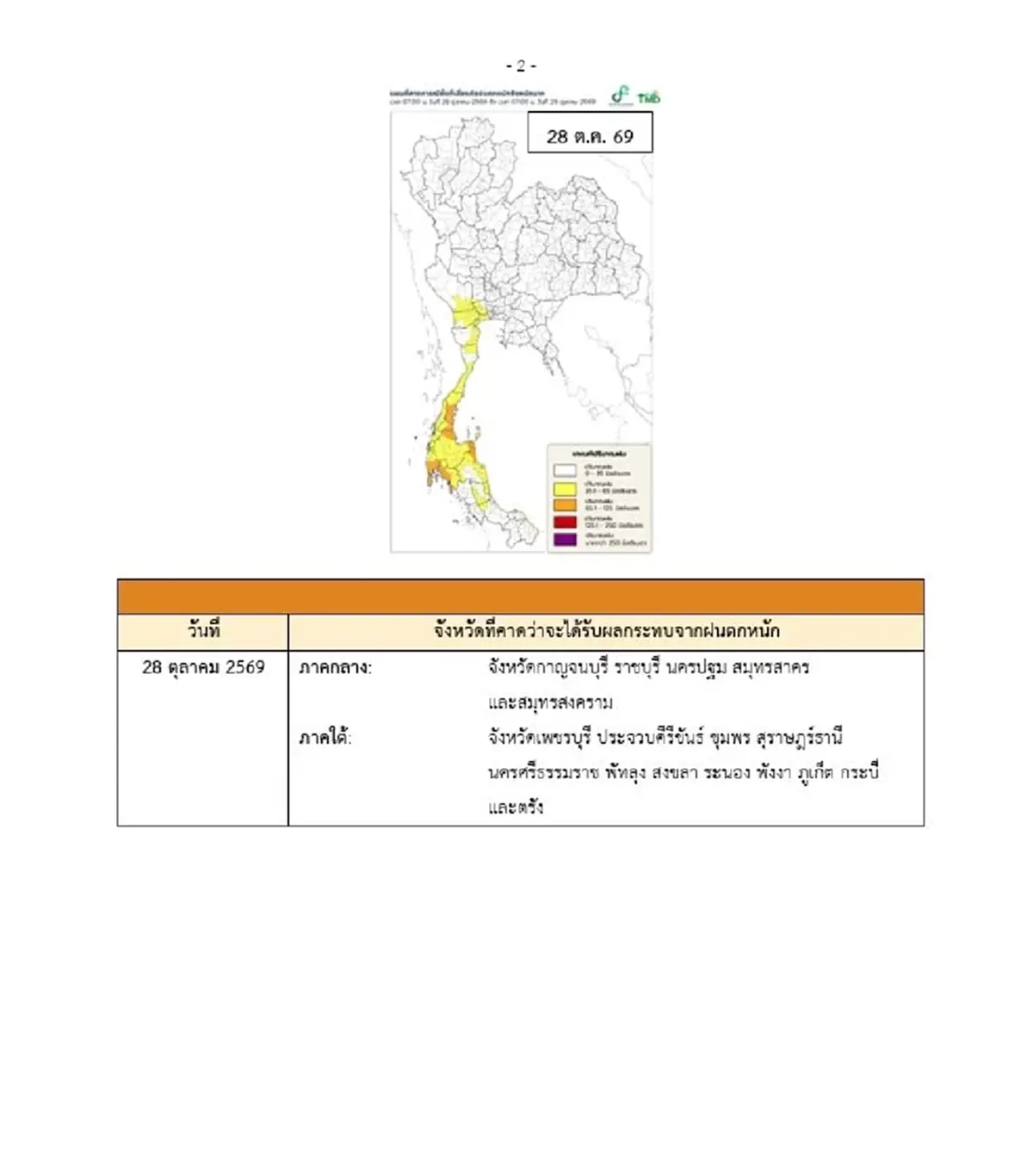 เตือน ฉ.10 รายชื่อ 17 จังหวัด วันนี้อ่วม ฝนตกหนักถึงหนักมาก ลมแรง 