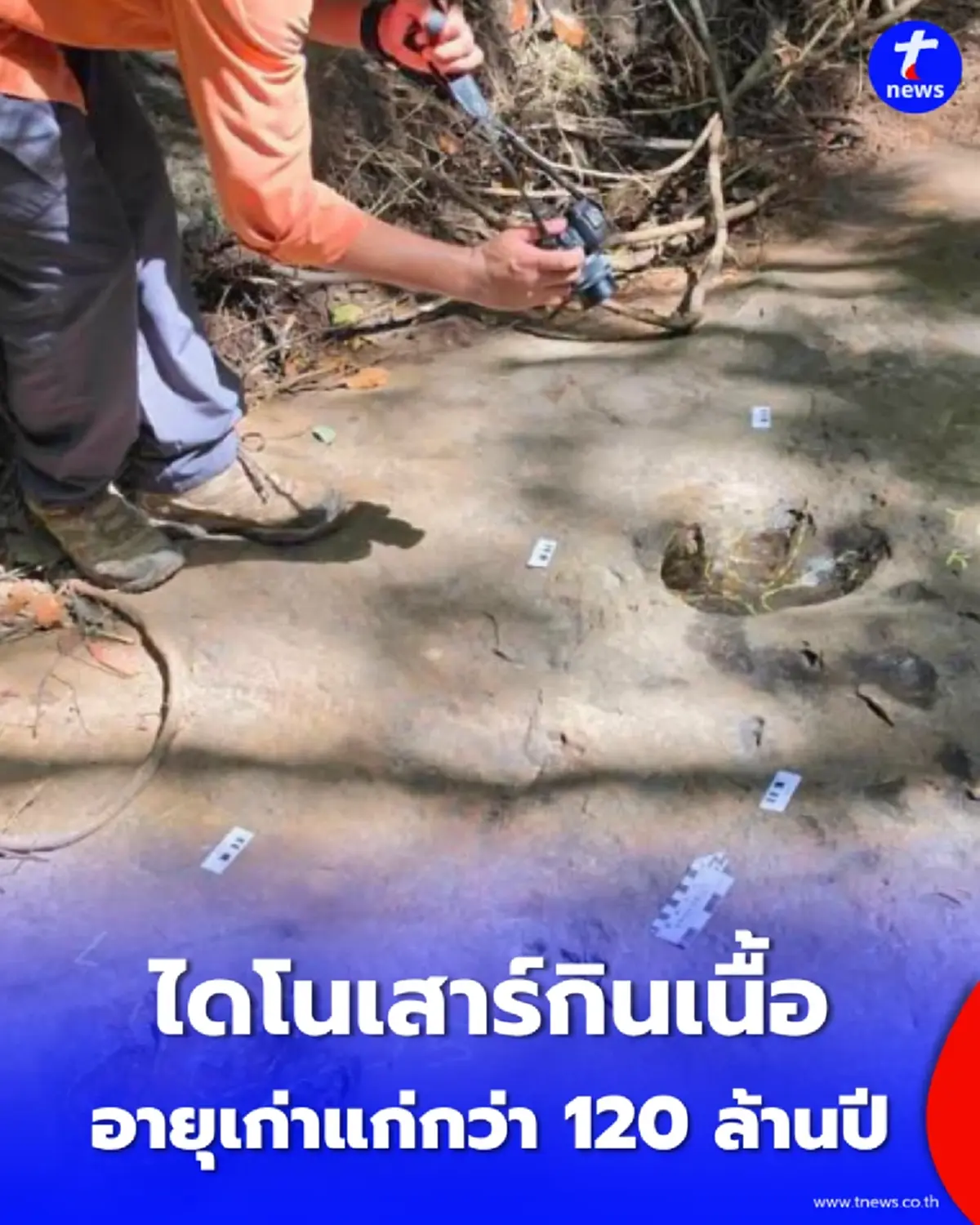 ย้อนรอย 120 ล้านปี บ้านผือพบรอยตีนไดโนเสาร์กินเนื้อแห่งแรกของอุดรธานี
