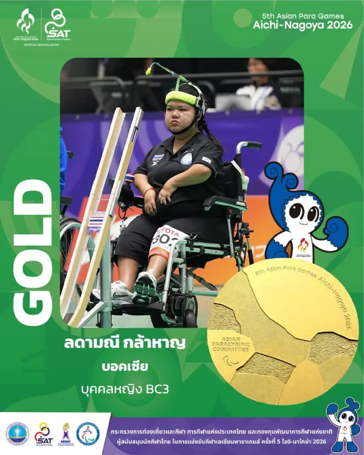 อัปเดตเหรียญทองเอเชียนพาราเกมส์ ล่าสุด หลายชาติผิดคาดไปเยอะมาก