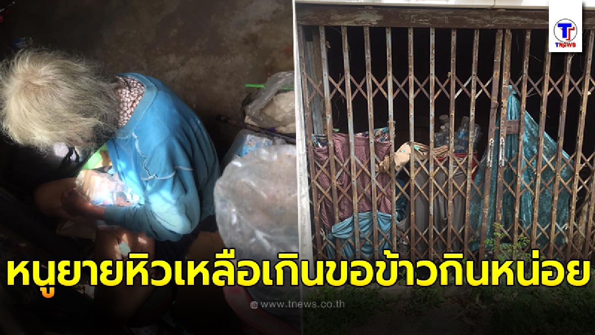 เวทนาหญิงชราสติไม่สมประกอบ อัมพาตครึ่งซีก อยู่เพียงลำพัง ต้องโบกมือขออาหารผู้คนผ่านไปมาประทังชีวิต