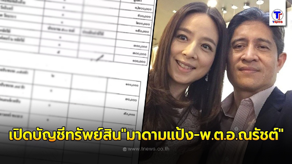 ป.ป.ช. เปิดบัญชีทรัพย์สิน "มาดามแป้ง-พ.ต.อ.ณรัชต์"