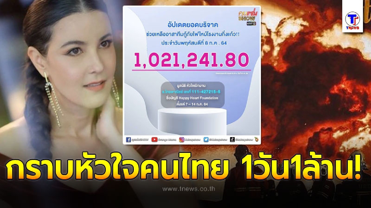 กราบหัวใจคนไทย ธัญญ่า ธัญญาเรศ เปิดยอดรับบริจาค ช่วยเหลืออาสากู้ภัยไฟไหม้กิ่งแก้ว 1 วัน ธารน้ำใจทะลุ 1 ล้าน