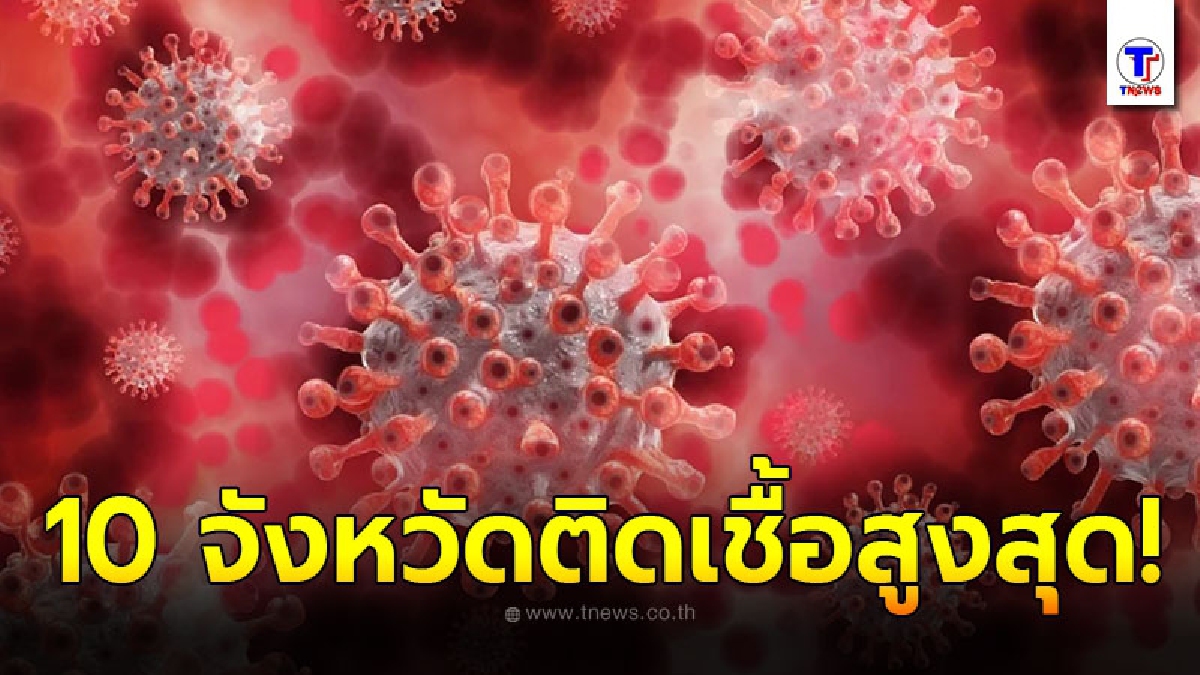 10 อันดับ จังหวัดที่มีจำนวนผู้ติดเชื้อโควิด-19 ในประเทศรายใหม่สูงสุดวันนี้ 24 สิงหาคม 2564