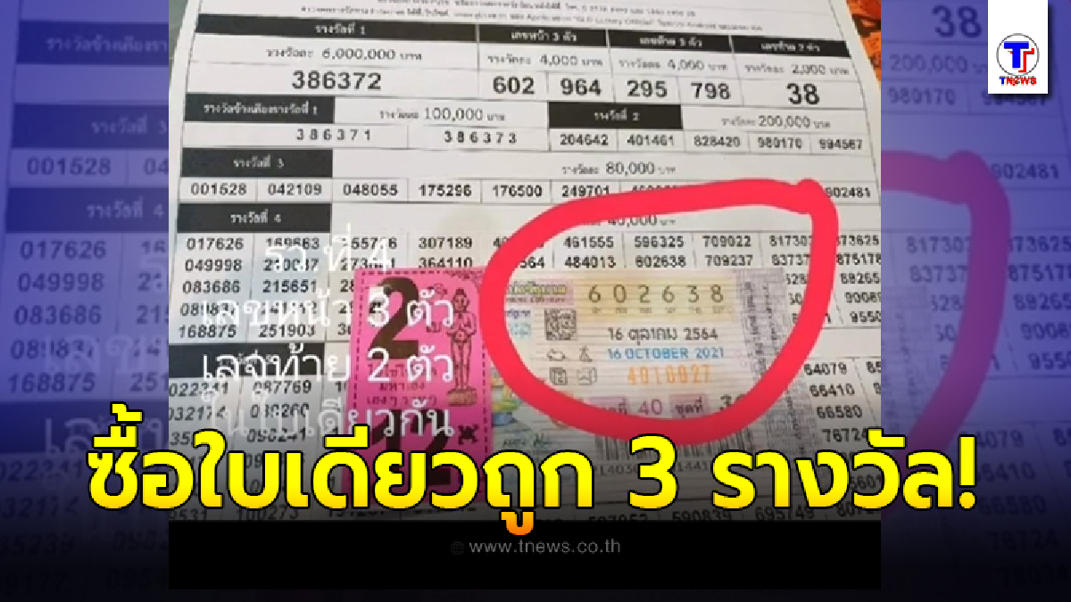 หนุ่มดวงเฮง ซื้อลอตเตอรี่ใบเดียว กวาดเรียบ 3 รางวัล รับเต็มๆ เกือบครึ่งแสน