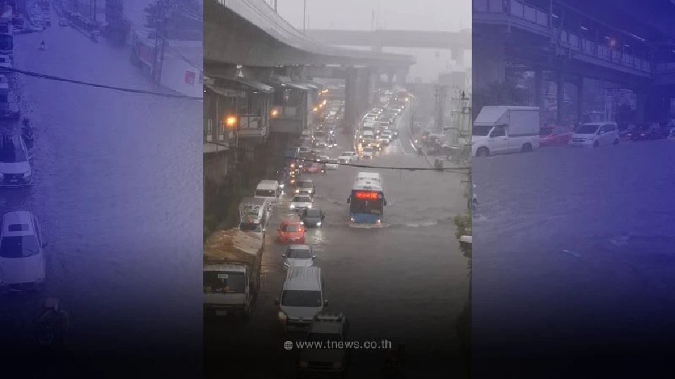 เปิดสภาพแยกบางนา ล่าสุดสาหัสแล้ว หลังฝนถล่มยาวติดกันไม่หยุดหลายชั่วโมง