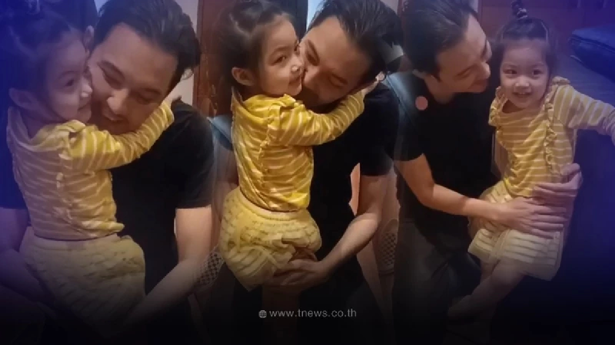 วินาที น้องวีจิ วิ่งโผเข้ากอด พ่อหนุ่ม ศรราม หลังกลับมาจากทำงาน