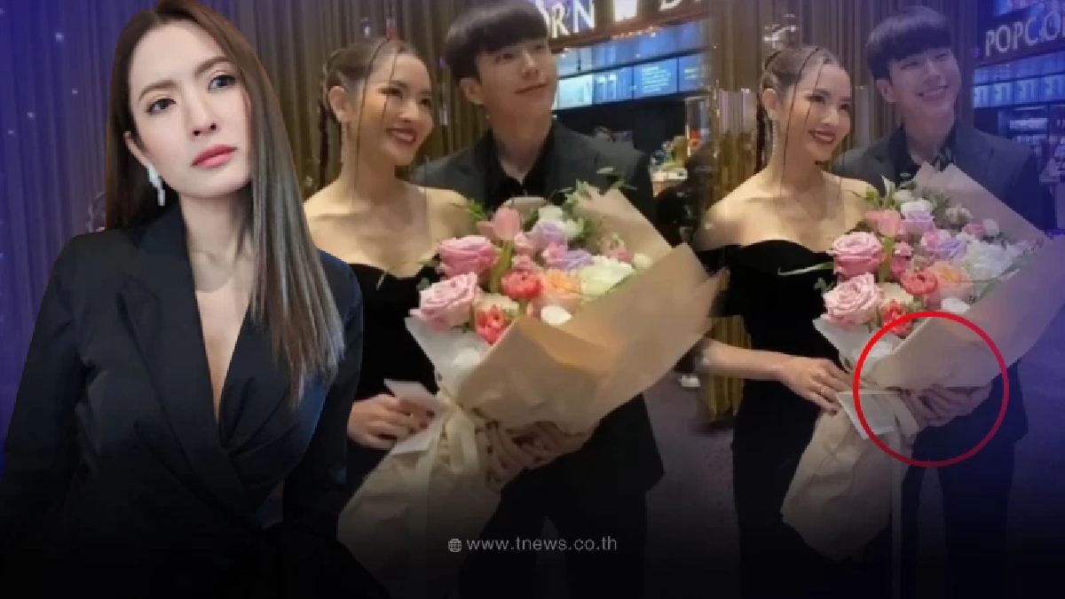 โซเชียลแห่แชร์ นนกุล หอบดอกไม้โผล่ยินดี แอฟ ทักษอร โฟกัสผิดจุดกรี๊ดสนั่น