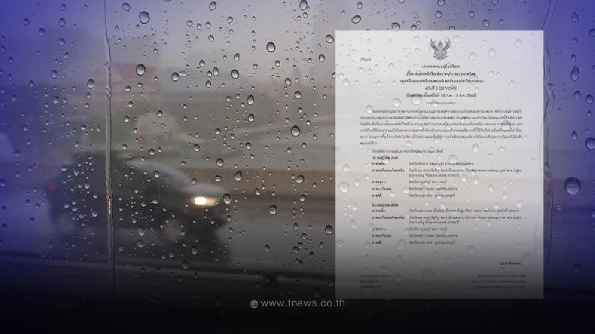 เช็กสภาพอากาศ กรมอุตุฯ เตือนฉบับที่ 2 ฝนตกหนักถึงหนักมาก ช่วง 30 ก.ค. - 3 ส.ค.