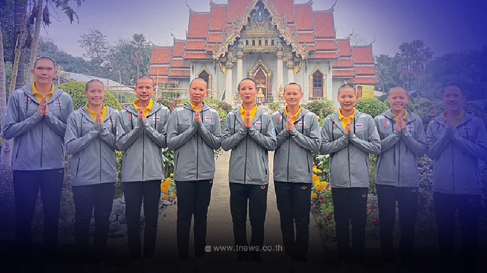 ตบสาวชายหาดหญิงทีมชาติไทย โกนหัวบวชชียกทีม สร้างบุญกุศลก่อนศึกใหญ่