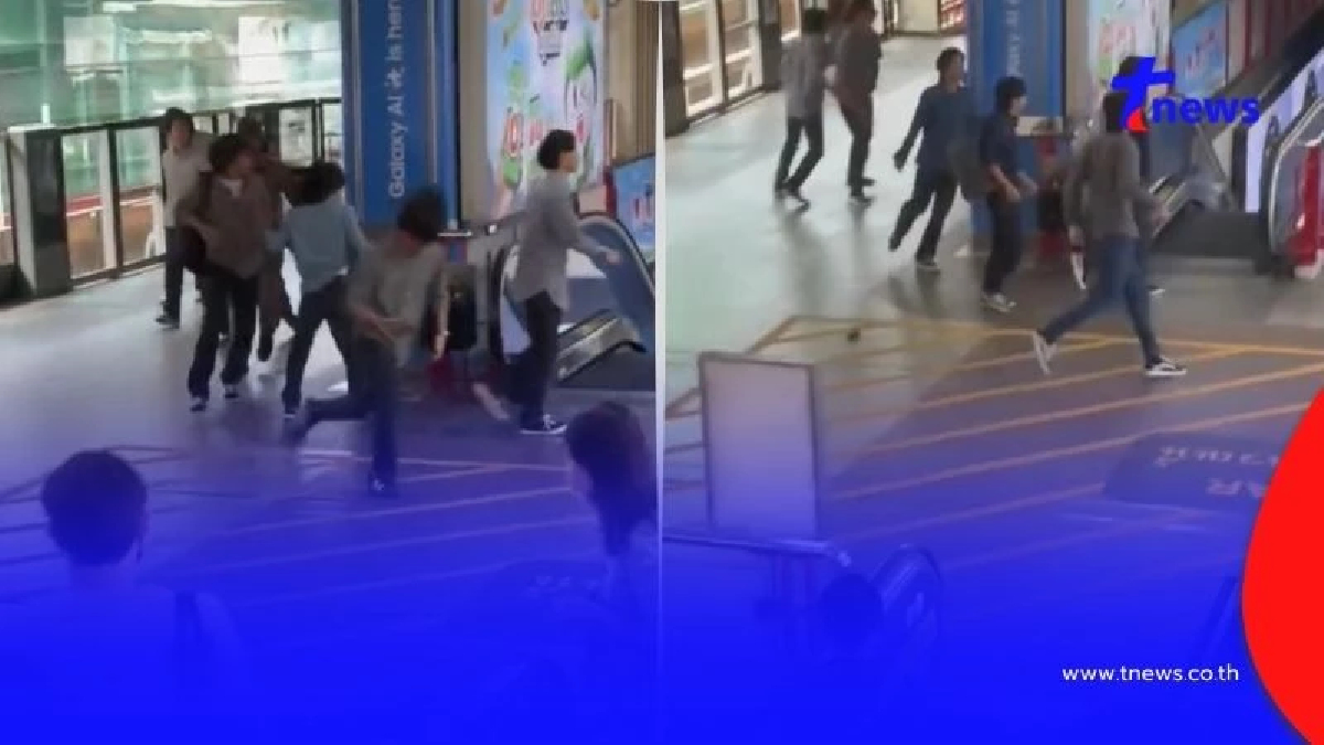 "เด็กช่าง"เอาอีกแล้ว ไล่ตีกันบนบีทีเอส ประชาชนแตกตื่นวิ่งหนีวุ่น