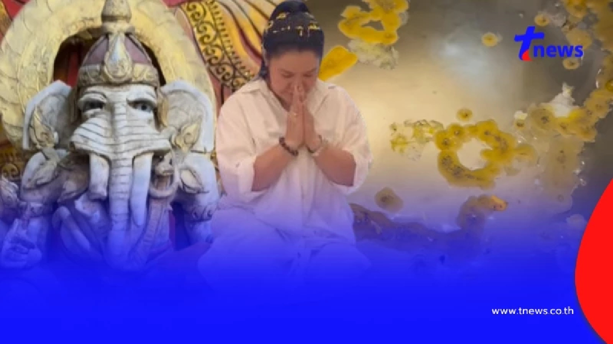 ฮาย อาภาพร ให้ดูชัดๆ เลขขันน้ำมนต์ ถ่ายองค์พ่อพระพิฆเนศ ได้ยินเสียงประหลาด