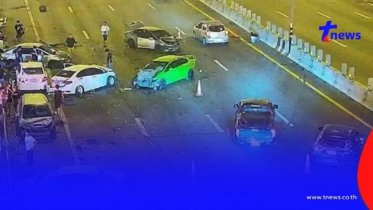 คุก 2 เดือน "12 นักซิ่ง"แข่งกันบนมอเตอร์เวย์ชนระนาว ถอนใบขับขี่-ริบรถ