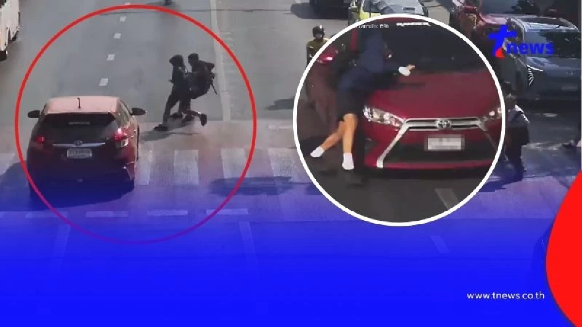 โดนแล้ว 2 ข้อหา เก๋งฝ่าไฟแดงชนนักเรียนสวนกุหลาบ บอกไม่ใช่คนพื้นที่ มองดู GPS