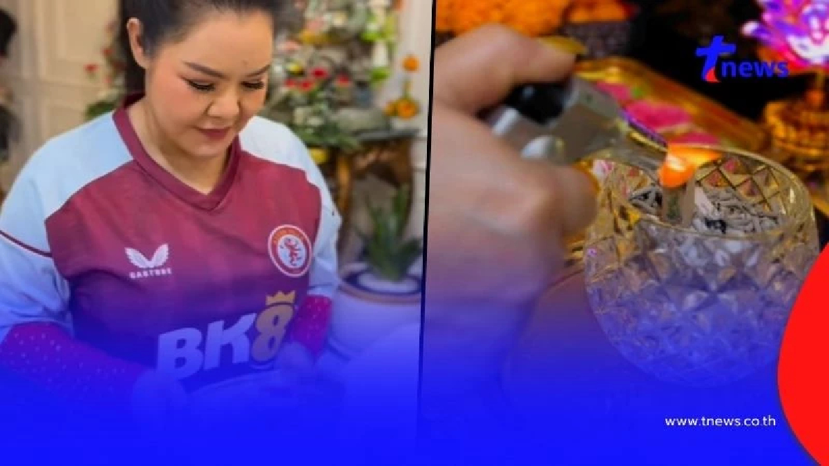 "ฮาย อาภาพร" จุดธูปหน้าองค์พระพิฆเนศ ก่อนเห็นเลขมงคลชัด