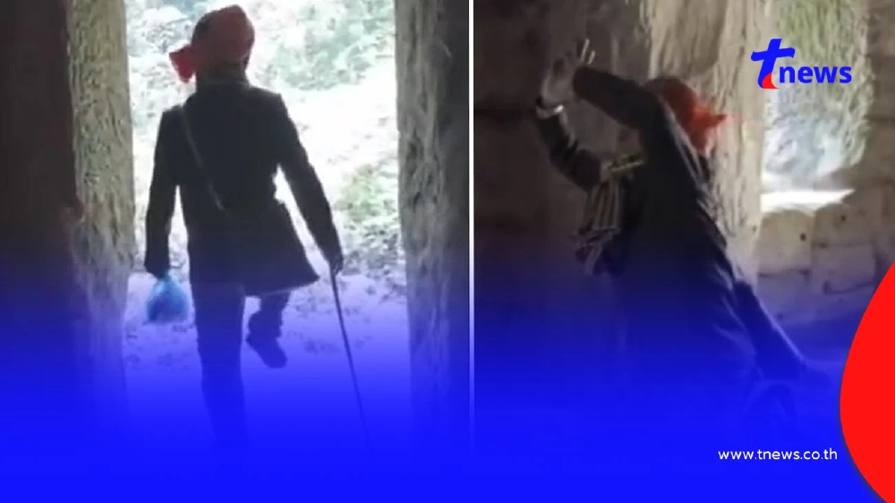 ตกใจ ชายกัมพูชาอาการแปลก แอบทำพิธีลึกลับในปราสาทตาควาย