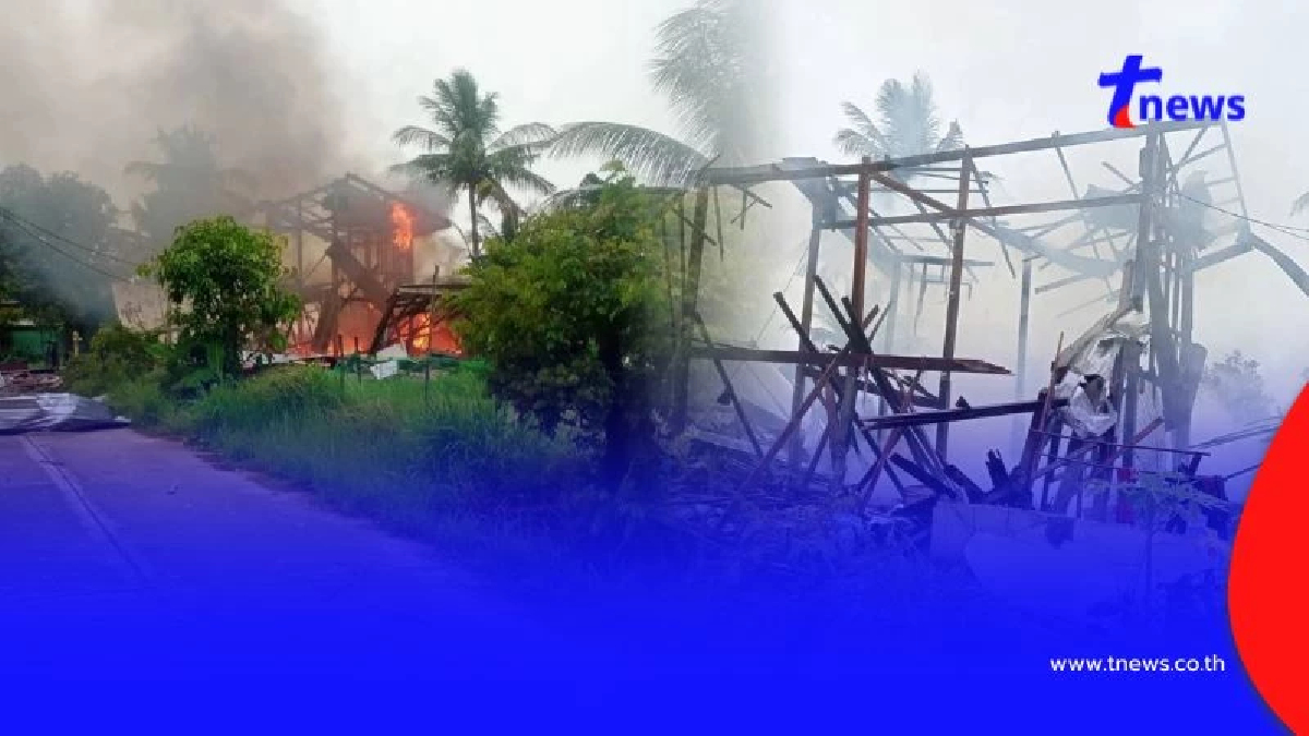 เขมรยิงไม่หยุด เปิดภาพความเสียหาย จ.สุรินทร์ BM-21 ถล่มบ้านปชช.