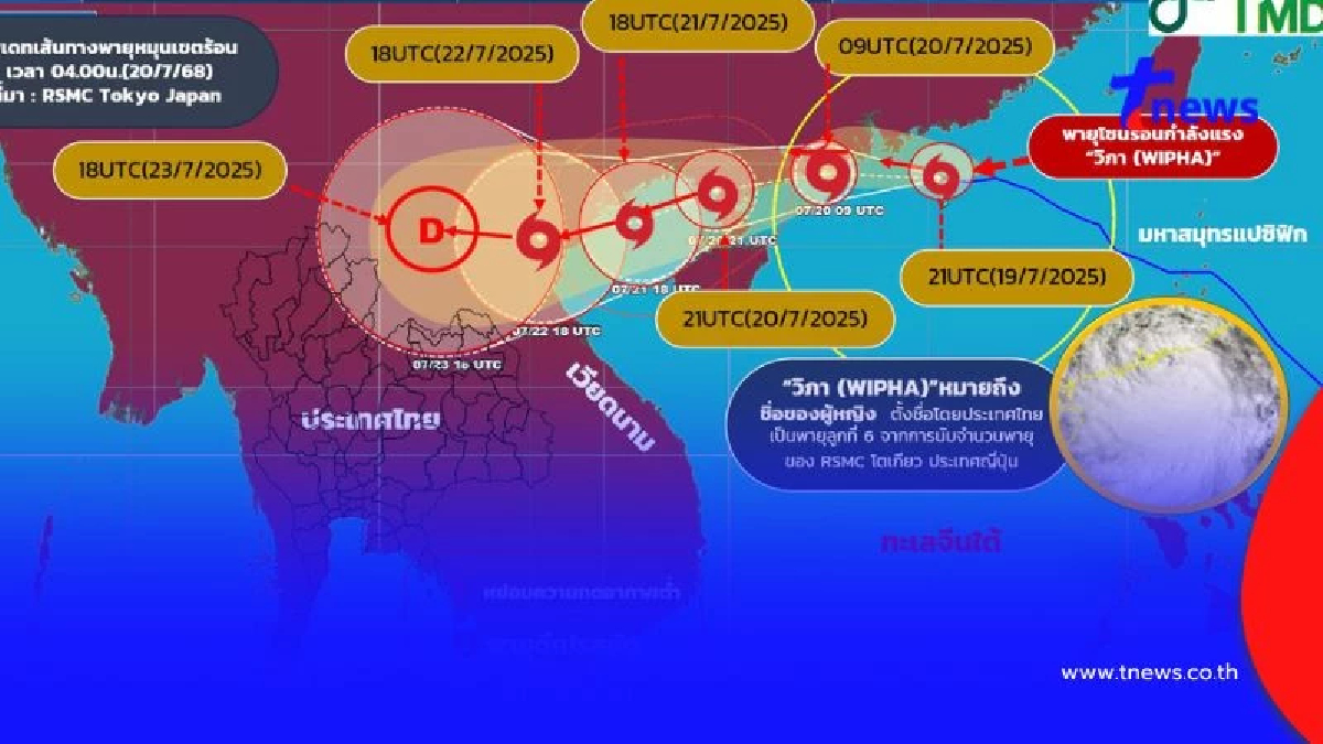 อัปเดตล่าสุด เส้นทาง "พายุวิภา" กระทบไทย วันนี้ 40 จังหวัด โดนเต็มๆ