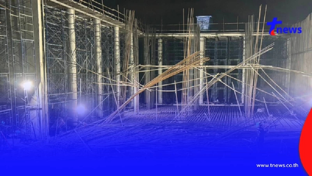 โครงเหล็กไซต์ก่อสร้างทรุด ถล่มทับคนงานซอยนิมิตรใหม่ 6