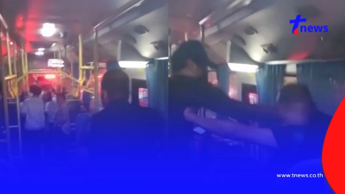 ระทึกทั้งคัน หนุ่มรัวหมัด เตะก้านคอลุงบนรถเมล์ ผู้โดยสารหนีวุ่น