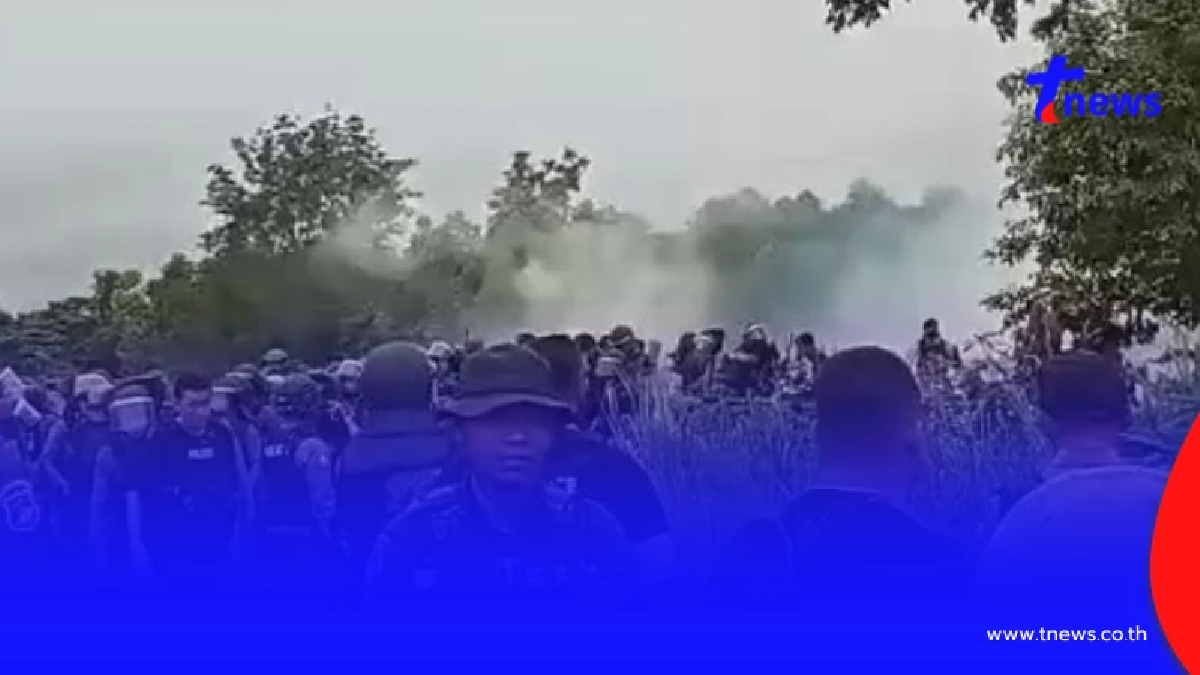 "เขมร"ป่วนบ้านหนองหญ้าแก้ว จนท.ไทยจัดให้กระสุนยาง-แก๊สนํ้าตา