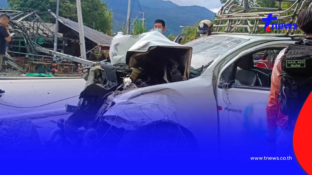 ผลตรวจแอลกอฮอล์ คนขับรถชนเสาไฟล้ม 52 ต้น เปิดความเสียหายล่าสุด