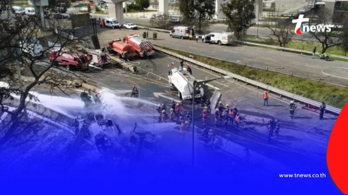 อุบัติเหตุใหญ่กลางเมืองเม็กซิโก รถบรรทุกแก๊สพลิกคว่ำ เจ็บระนาว