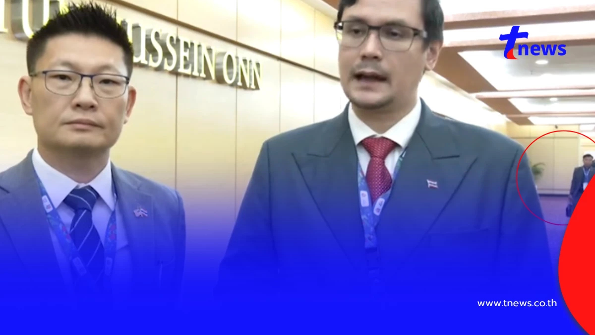 ไร้มารยาท คณะกัมพูชา ขากเสลดใส่ "รังสิมันต์ โรม" ระหว่างให้สัมภาษณ์