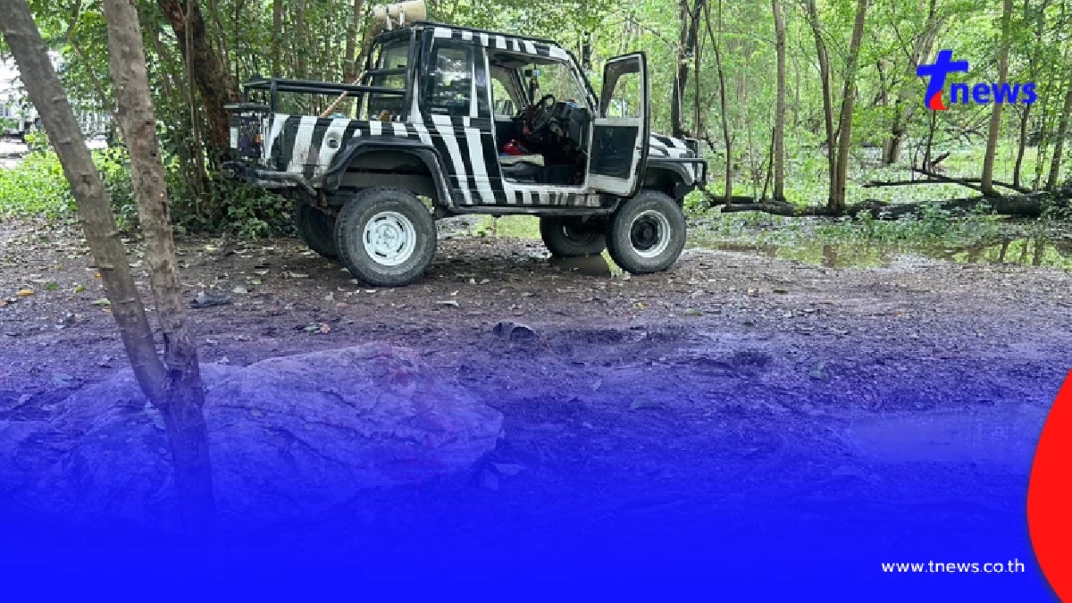 เปิดภาพจุดเกิดเหตุ เผยสภาพภายในรถ นายเจียน เจ้าหน้าที่ดูแลสิงโต