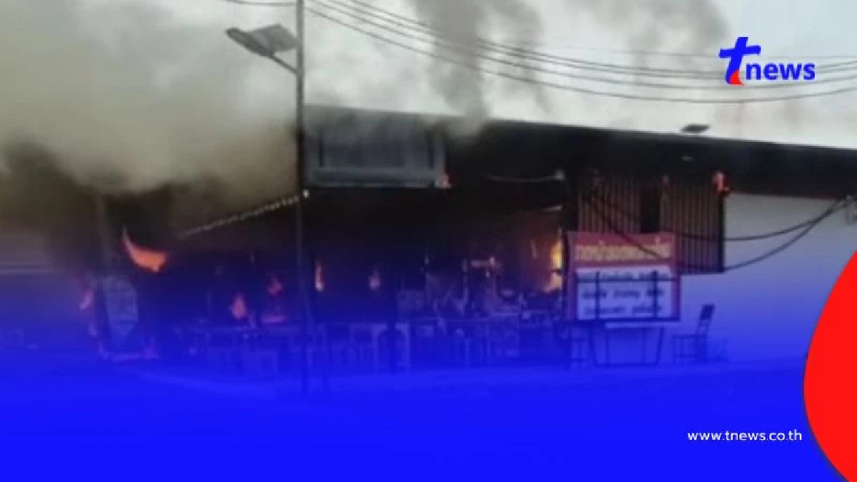 เหตุเพลิงไหม้ภายในตลาดนัดซอยแพรกษา เสียหาย 6 ล็อก เจ็บ 1 ราย