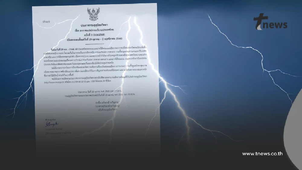 เตือนภัย ฉ.3 อากาศแปรปรวน เปิดพิกัดฝนตกหนัก ระวังความเสียหาย
