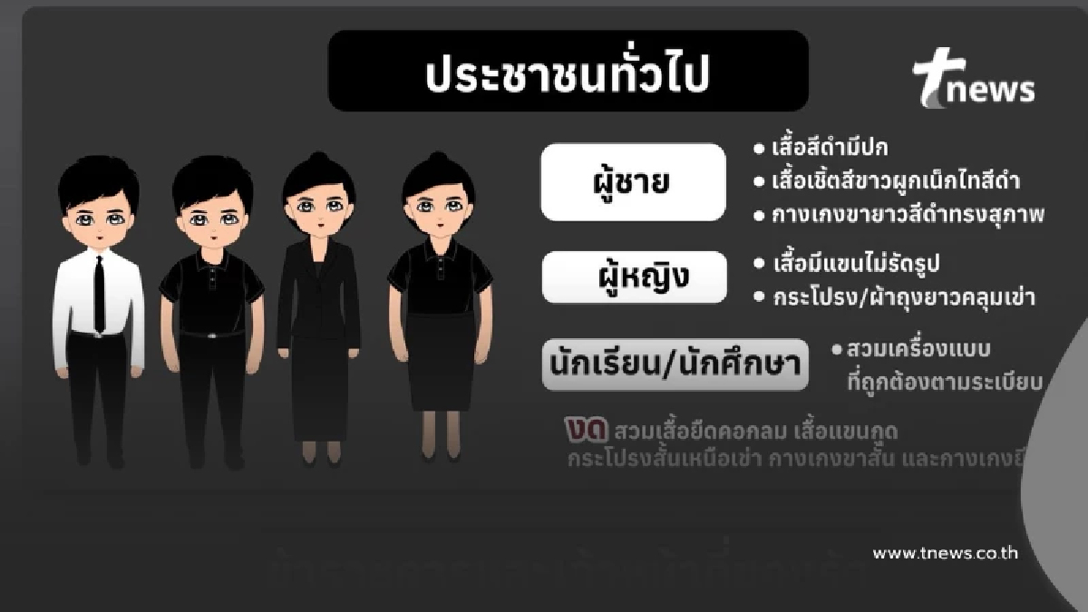 แนวทางปชช. แต่งกายเข้าถวายสักการะพระบรมศพ"สมเด็จพระพันปีหลวง"