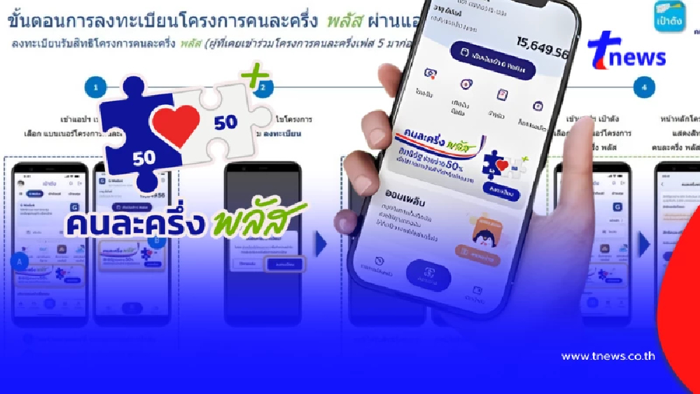 ลงทะเบียนคนละครึ่งพลัส ผ่านแอปฯ เป๋าตัง สำหรับผู้เคยได้รับสิทธิ