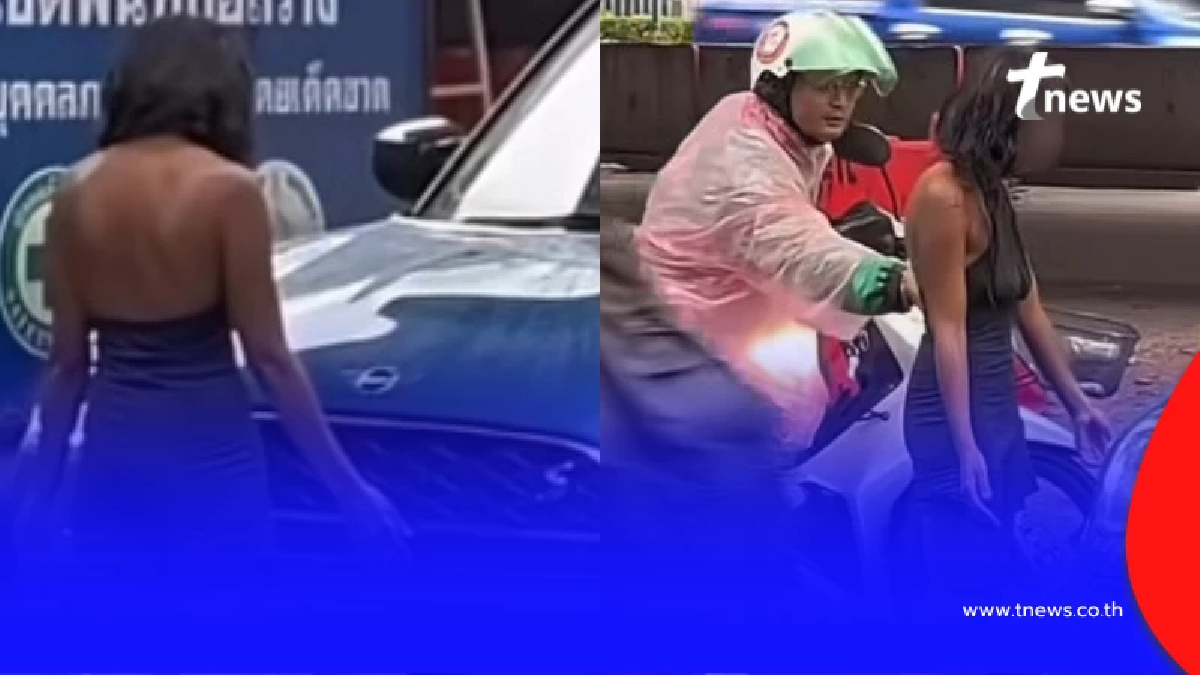 "เธอเป็นใคร" สาวชุดดำ ยืนขวางรถ ไรเดอร์ไปคุยด้วยดีๆ ได้เรื่อง