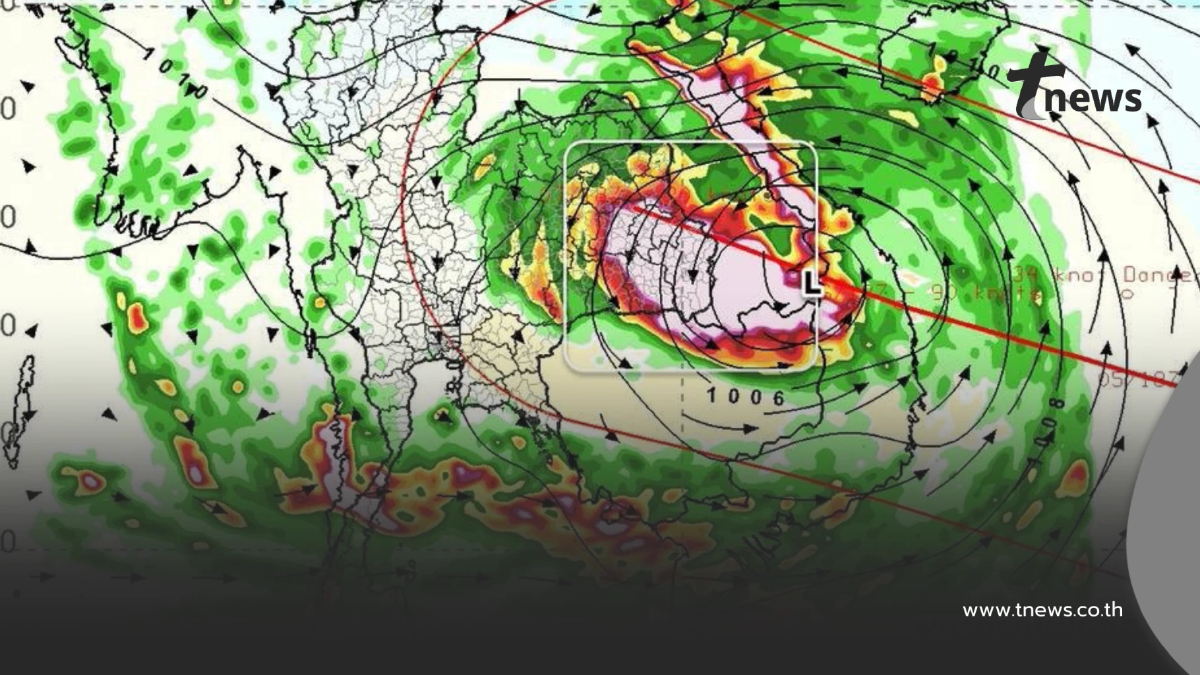 เปิดภาพฤทธิ์ พายุคัลแมกี กระทบไทย ภาคไหนโดนเต็มๆ ฝนตกหนัก 7–9 พ.ย.