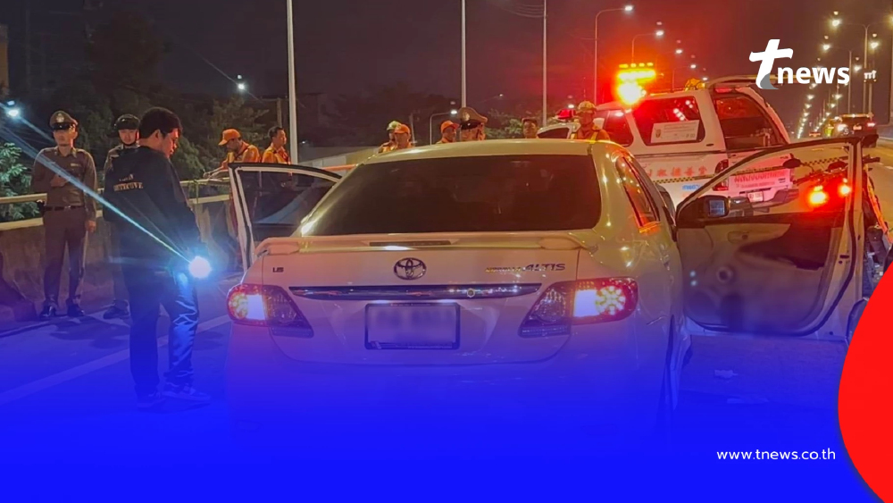 สลด พบชายถูกรัวดับคารถเก๋ง บนทางด่วนศรีรัช ด่านประชาชื่น