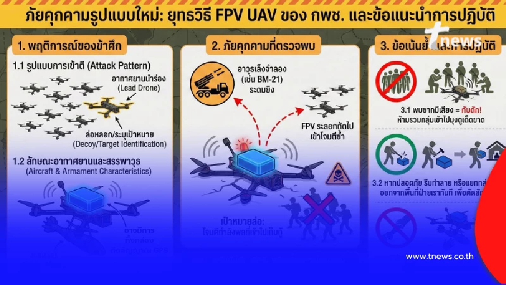 ภัยคุกคามรูปแบบใหม่ ยุทธวิธี FPV UAV ของ กพช. และข้อแนะนำการปฏิบัติ
