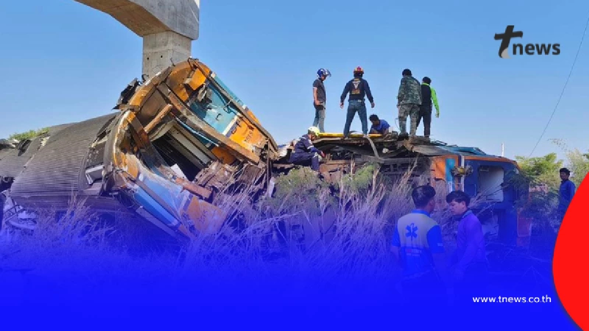 เปิดจำนวนผู้เสียชีวิต เครนก่อสร้างทางรถไฟยกระดับ ถล่มทับโบกี้รถไฟ