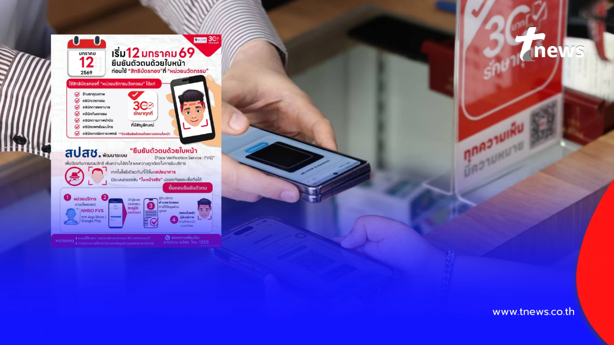 ขั้นตอนยืนยันตัวตน ก่อนใช้สิทธิทางเลือกเสริมบัตรทอง 7 หน่วยนวัตกรรม