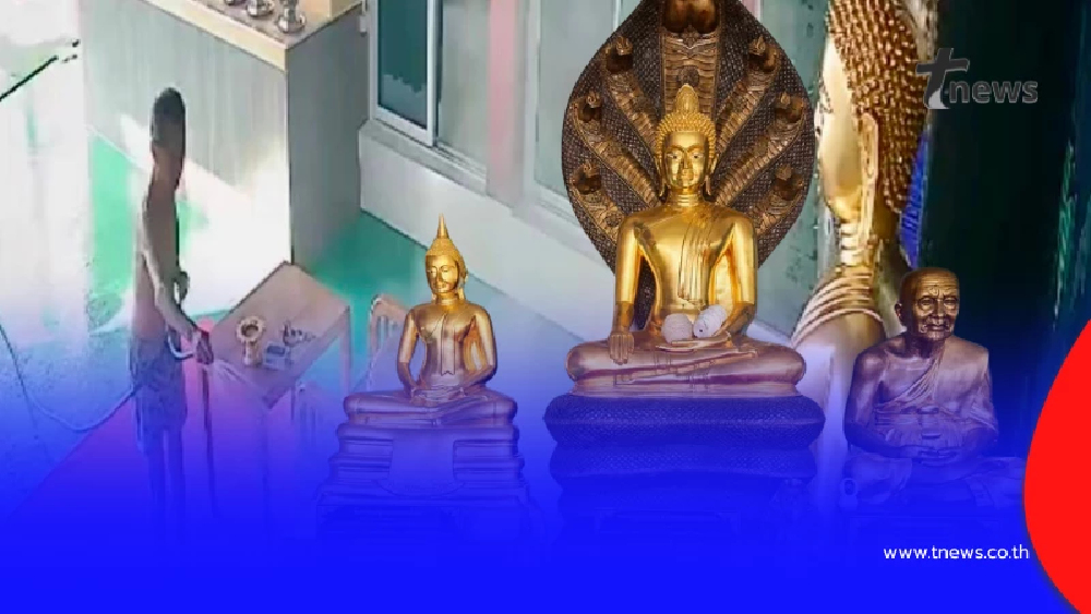 ไฟไหม้หน้าพระพุทธรูป 3 องค์ เปิดวงจรปิดพบเรื่องที่น่าอัศจรรย์