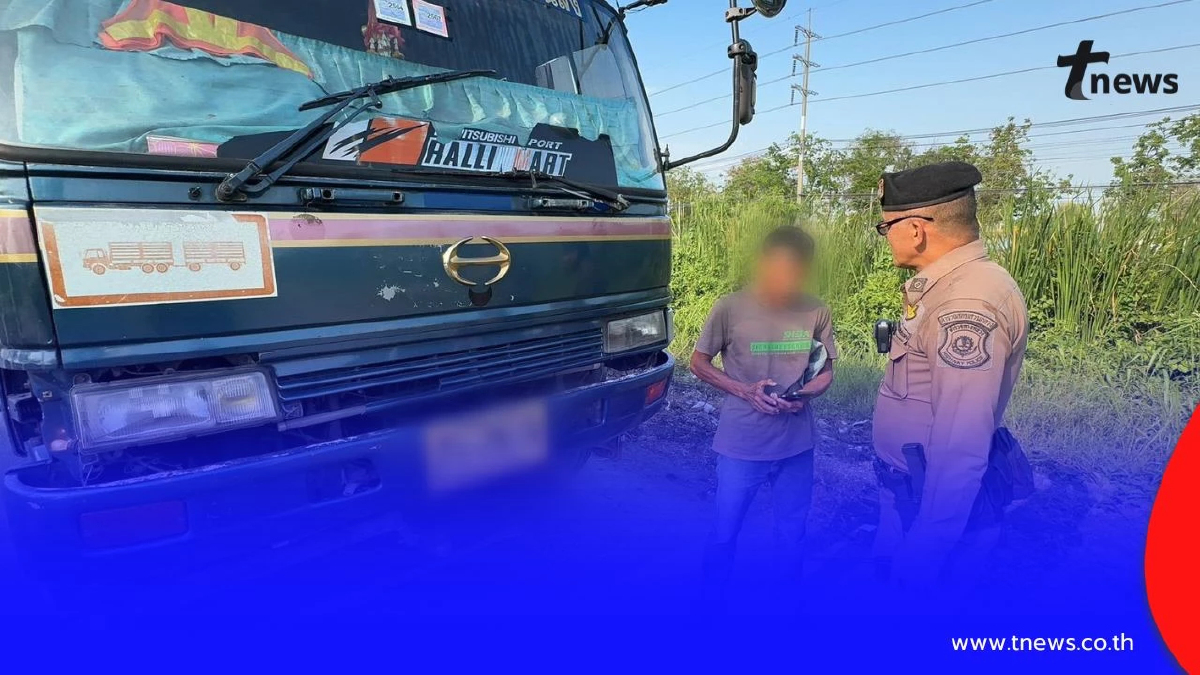 ตำรวจทางหลวงอยุธยาจับคนขับรถบรรทุก ภาษีขาด 5 ปี ไม่มีใบขับขี่