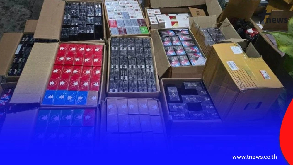 รวบโจ๋ขายบุหรี่เถื่อน ขยายผลเจอคลังหนีภาษี ยึดกว่า 12,000 ซอง