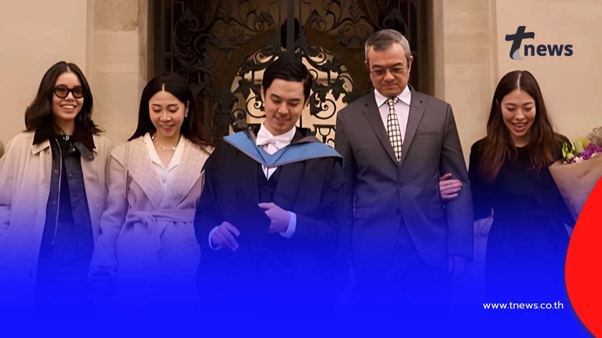 “พีช พชร” คว้าปริญญาโทใบที่ 2  ครอบครัว “จิราธิวัฒน์” ร่วมยินดี