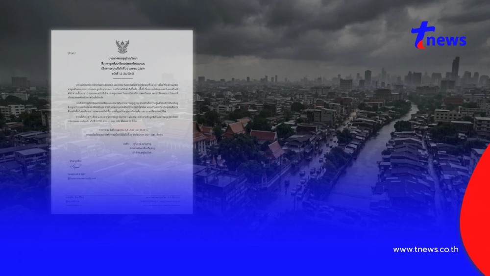 ประกาศ ฉ.12 พิกัด 26 จังหวัด เจอพายุฤดูร้อนวันนี้ ฝนฟ้าคะนอง ลมแรง