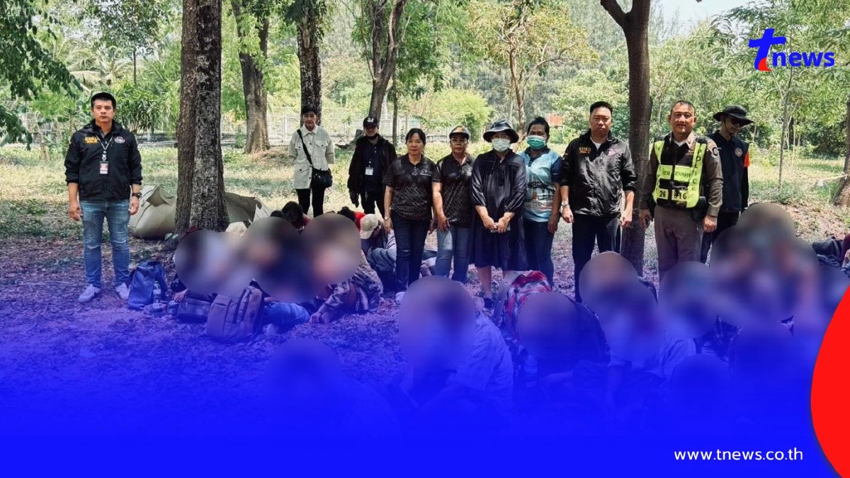 บุกทลายบ้านพักแรงงานเถื่อนกาญจนบุรี! อัดแน่นกว่า 40 คน