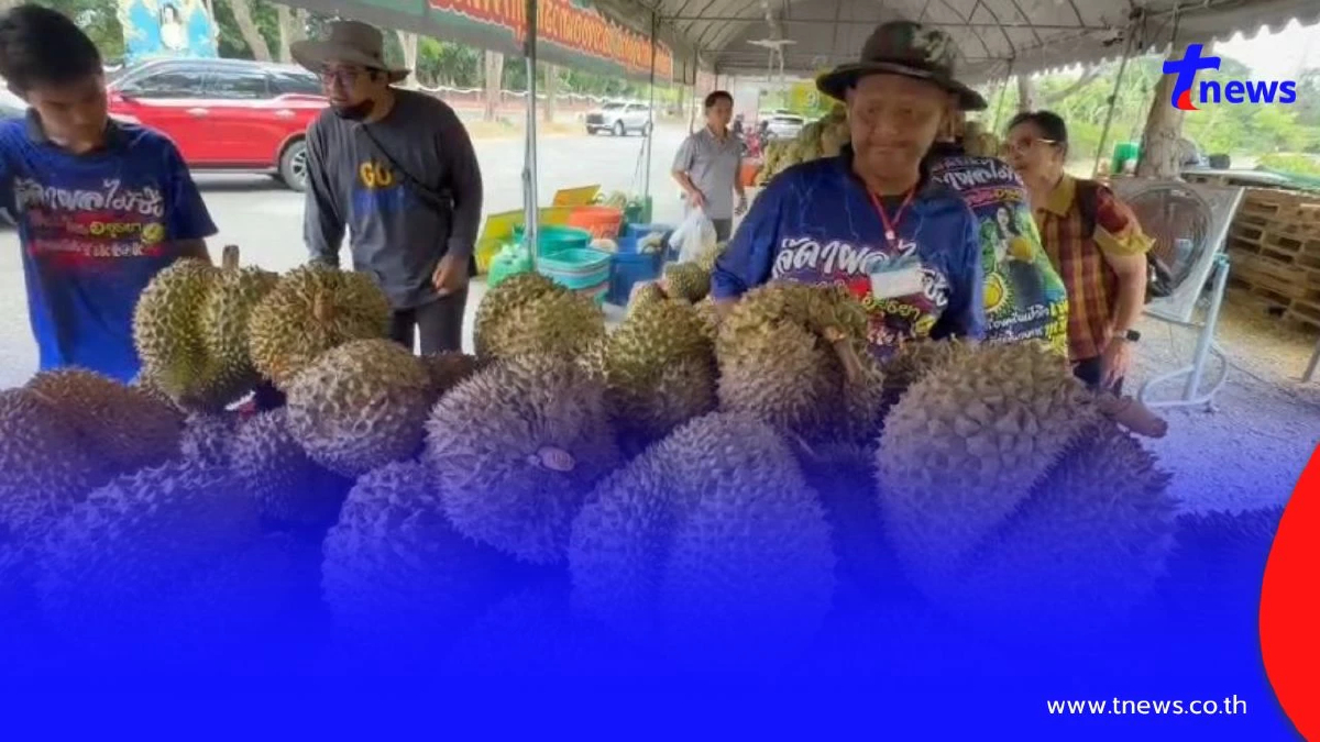 อยุธยาคึกคัก! แห่ต่อคิวซื้อทุเรียนลูกละ 1 บาท ช่วยเกษตรกร
