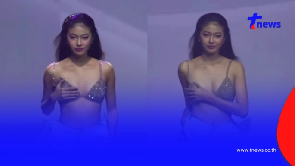 ไวรัลสนั่น นางแบบสาว  บราหลุดกลางรันเวย์ แต่เดินต่อสุดมืออาชีพ